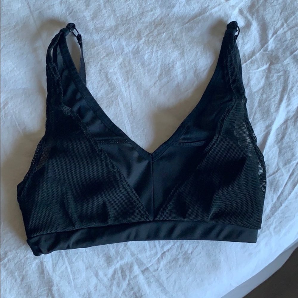 free people mesh detail sports bra